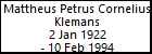 Mattheus Petrus Cornelius Klemans